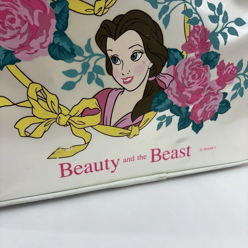 Vintage Disney Beauty And The Beast Suitcase White Zipper‎ And Handle